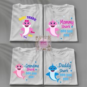 Family Shark Birthday T-Shirts